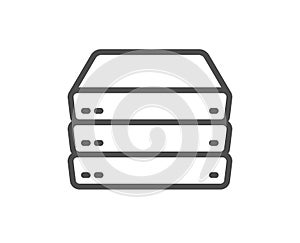 Servers line icon. PC component sign. Big data storage. Vector
