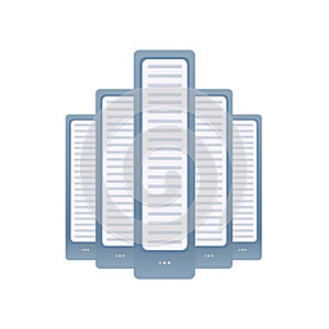 Servers or system units. Vector illustration, isolated on white.