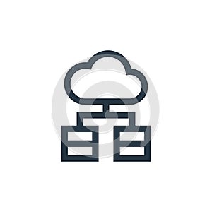 servers vector icon isolated on white background. Outline, thin line servers icon for website design and mobile, app development.