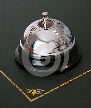 Service bell on reception desk