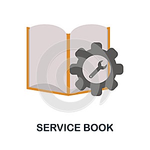 Service Book flat icon. Color simple element from car servise collection. Creative Service Book icon for web design, templates,