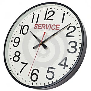 24 7 service clock isolated on white background