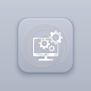 Service Computer button, best vector