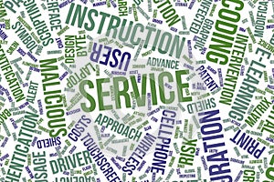 Service, conceptual word cloud for business, information technology or IT.