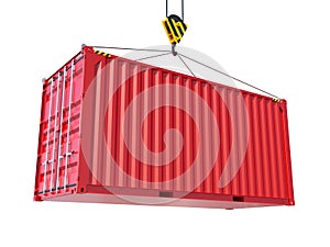Service delivery - red cargo container