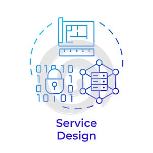 Service design blue gradient concept icon