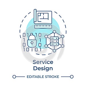 Service design soft blue concept icon