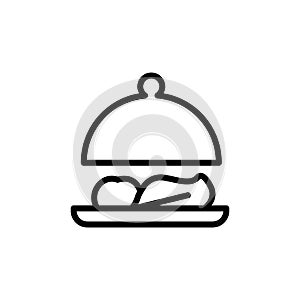 Service dish icon. Simple line, outline vector elements of vegetarian food icons for ui and ux, website or mobile application