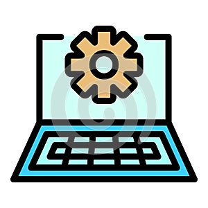 Service help computer icon vector flat