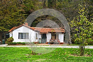 Service house in the wooded area