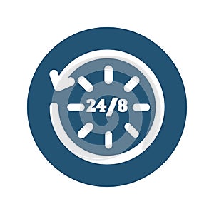 24/ 7 service Isolated Vector icon which can easily modify or edit
