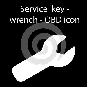 Service key, wrench, obd icon , dtc code error , dashboard sign, instrument cluster - vector illustration