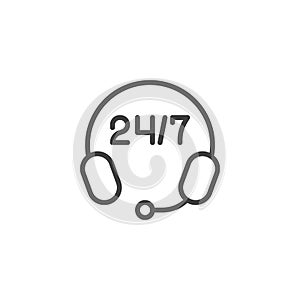 24 7 service line icon