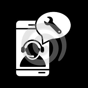 Service Manager flat vector icon. Call center icon. service center online in smartphone app. Flat solid icon style for