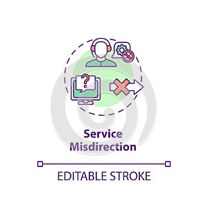Service misdirection concept icon