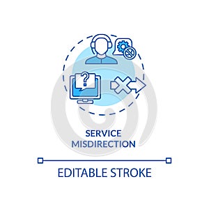Service misdirection concept icon