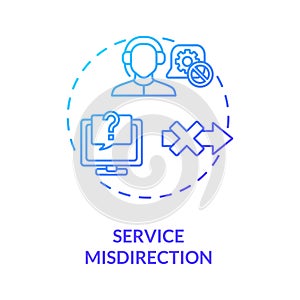 Service misdirection concept icon