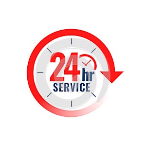 service open everyday for 24 hours background with clock sign