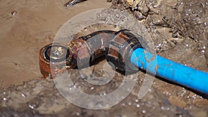 The service pipe to the user`s home from the main pipe has leaked and needs immediate repair