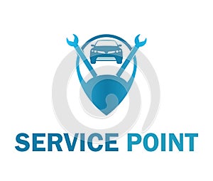 Service Point Logo Vector Illustration Design