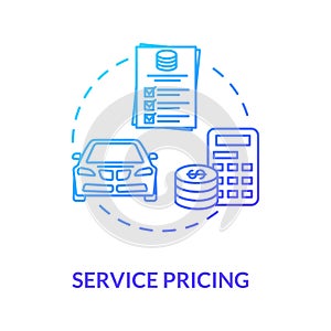 Service pricing concept icon photo