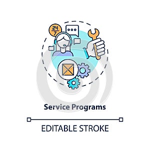 Service program optimization concept icon