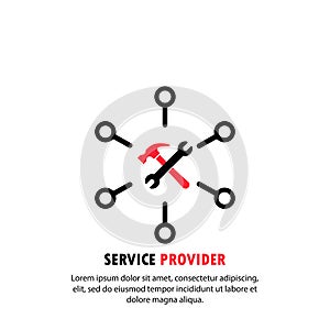 Service provider icon. Online support. Vector on isolated white background. EPS 10