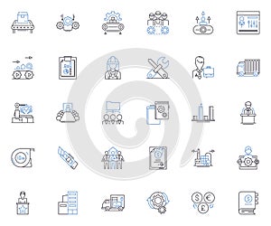 Service provider line icons collection. Reliable, Experienced, Professional, Knowledgeable, Efficient, Trusrthy