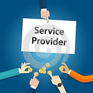 Service provider user customer pay fees for the company