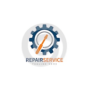 service repair tools logo template vector