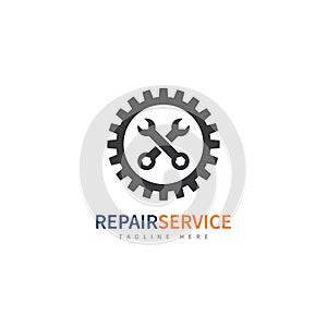 service repair tools logo template vector
