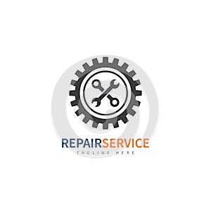 service repair tools logo template vector