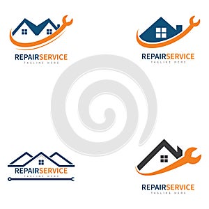 service repair tools logo template vector