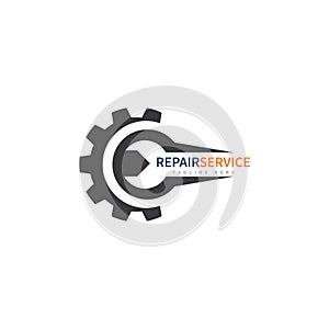 service repair tools logo template vector