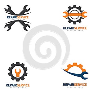 service repair tools logo template vector