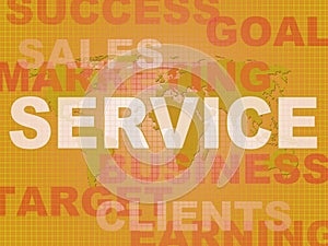 Service or services concept icon shows assistance advice or help to customers - 3d illustration