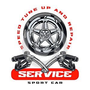 Service sport car colorful flyer