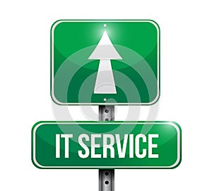 It service street sign illustration design