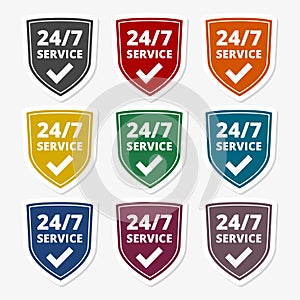 Service and support for customers. 24 hours a day and 7 days a week icon