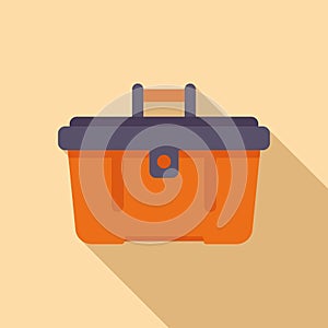 Service tool box icon flat vector. Broken washing machine