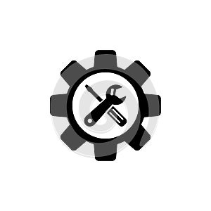 Service Tools vector icon. Technical support repair symbol on white background