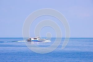 Service tourist high speed ferry boat go to koh kood and koh mak island in Trat province, Thailand