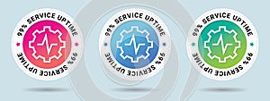 99% Service Uptime insignia stamp. photo