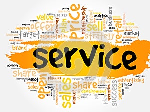 SERVICE word cloud collage