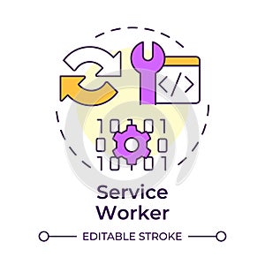 Service worker multi color concept icon