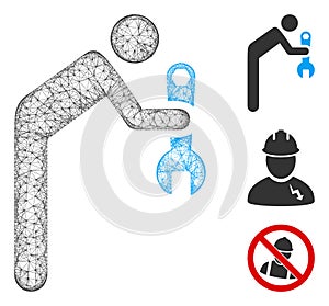 Serviceman Polygonal Web Vector Mesh Illustration