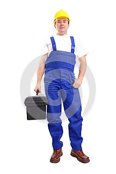 Serviceman with toolbox