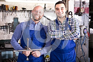 Servicemen at a workshop