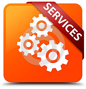 Services (gears icon) orange square button red ribbon in corner