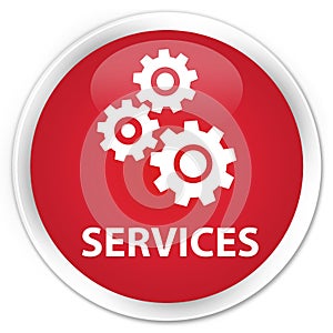 Services (gears icon) premium red round button